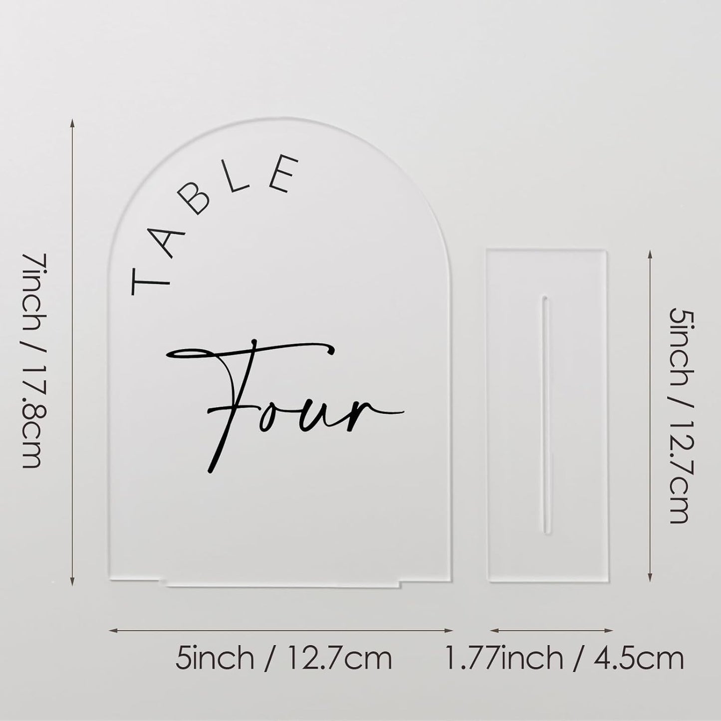 JINMURY Frosted Arch Wedding Table Numbers 1-15 with Stands, 5x7 Inch Frosted Arch Acrylic Sign with Black Letters, Arched Acrylic Table Numbers for Wedding Reception