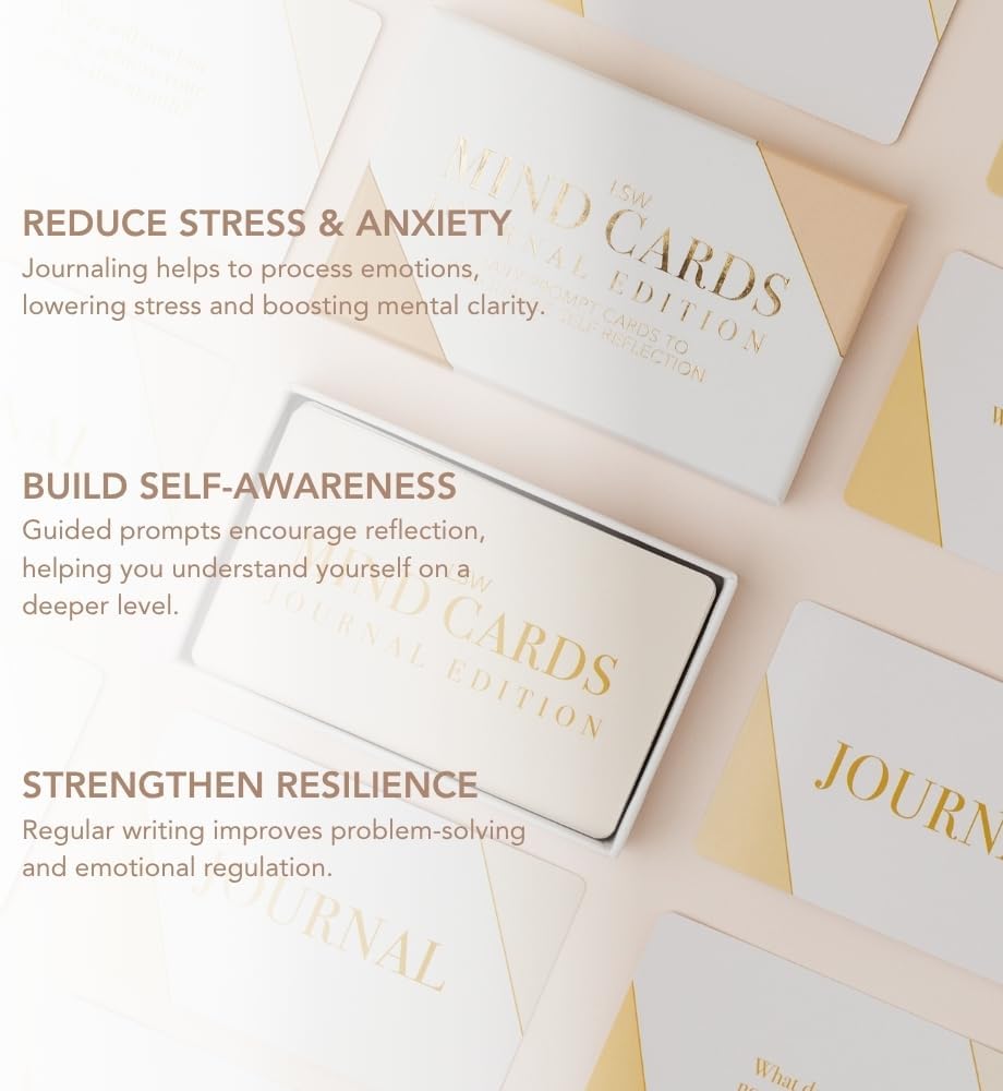 Mind Cards Journal Edition 45 Journal Prompts for Self-Discovery, Creativity, and Insightful Reflection for Men and Women