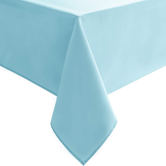 Hiasan Waterproof Tablecloth Rectangle - Washable Fabric Table Cloth for Dining Room Kitchen Birthday Party and Outdoor Use, Sky Blue, 70 x 108 Inch