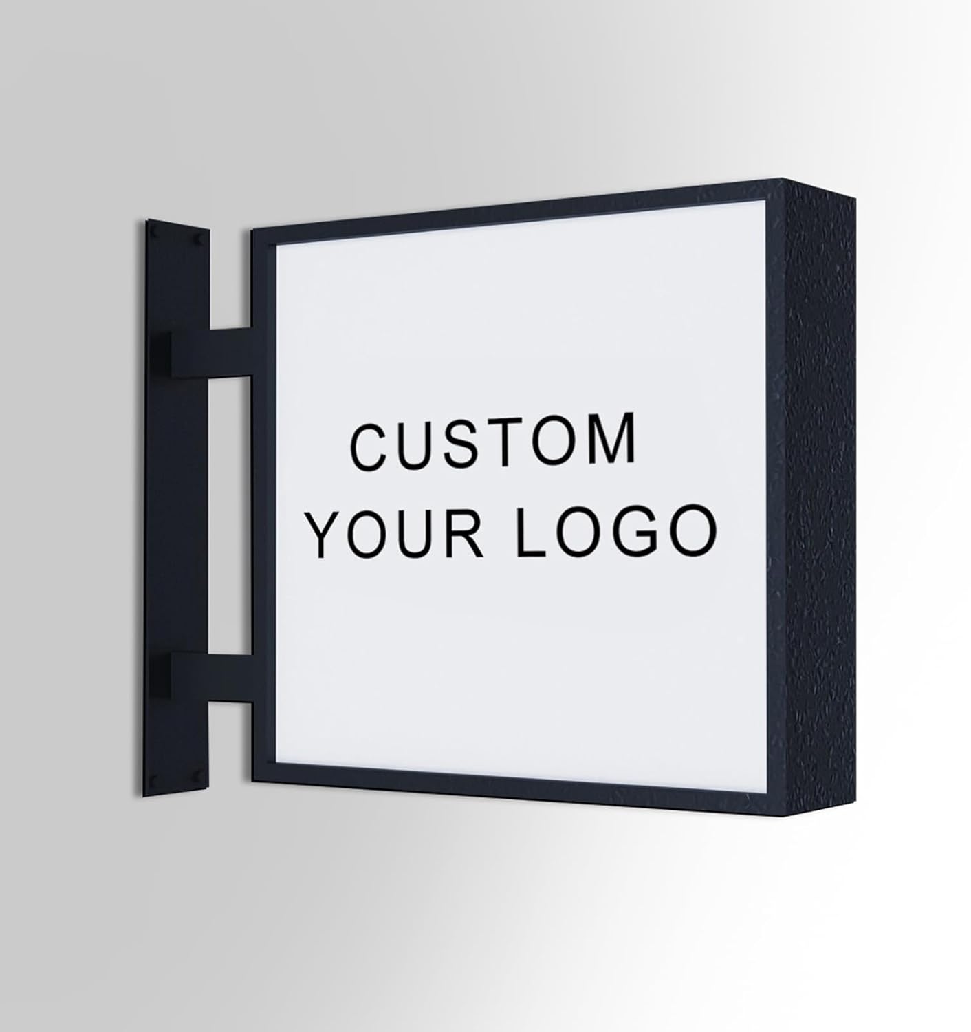 Custom business sign,Personalized Backlit LED Signs, Acrylic custom light up sign for business logo, UV/Metal Bar Salon Beauty Studio Custom LED Neon Name Wall Decor Sign (Double Side Light Box)