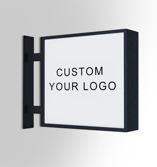 Custom business sign,Personalized Backlit LED Signs, Acrylic custom light up sign for business logo, UV/Metal Bar Salon Beauty Studio Custom LED Neon Name Wall Decor Sign (Double Side Light Box)