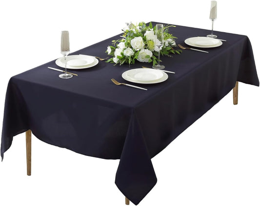 Craft And Party Rectangle Tablecloth, 70 x 90 Inch Navy Blue Tablecloth, Polyester Fabric Washable Table Cloth for Home, Party, Wedding or Restaurant Use.