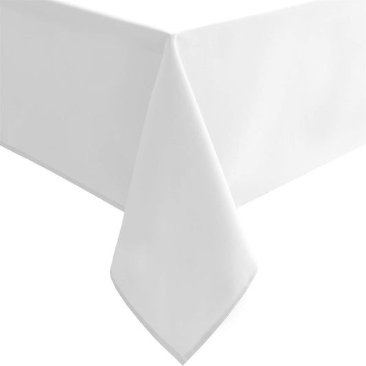 Hiasan White Tablecloth for Square Tables - Waterproof and Spillproof Washable Fabric Table Cloth for Dining Room Kitchen Party, 40 x 40 Inch