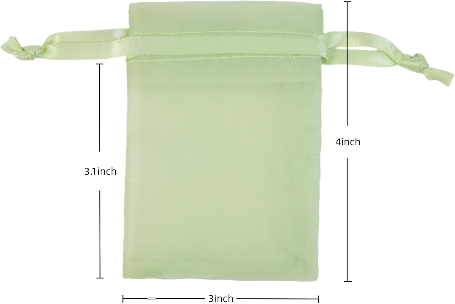 20 Pcs Light Green Small Organza Bags 3X4 inch for Wedding Favors with Drawstring, Mini Mesh Gift Bags Jewelry Pouch for Candy Bridal Shower Party Favor Baby Shower Christmas
