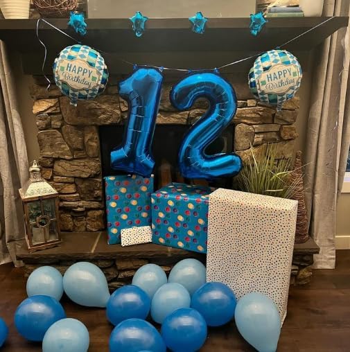 40 Inch Big Blue Number 2 Balloon Birthday Decoration, Number 2 Helium Balloon 12 20 22 23 24 26 28 32 42 Celebration, Boy Girl Baby Anniversary Party Graduations Supplies Decorations