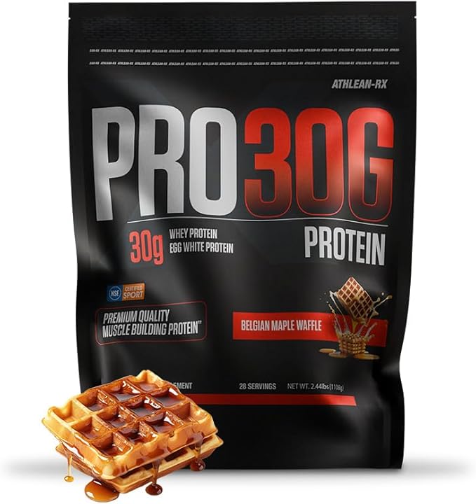 ATHLEAN-X PRO-30G, Premium Whey Protein Isolate Powder, Belgian Maple Waffle, Gluten-Free, Low Sugar, 30g of High Protein Powder for Muscle Recovery & Growth