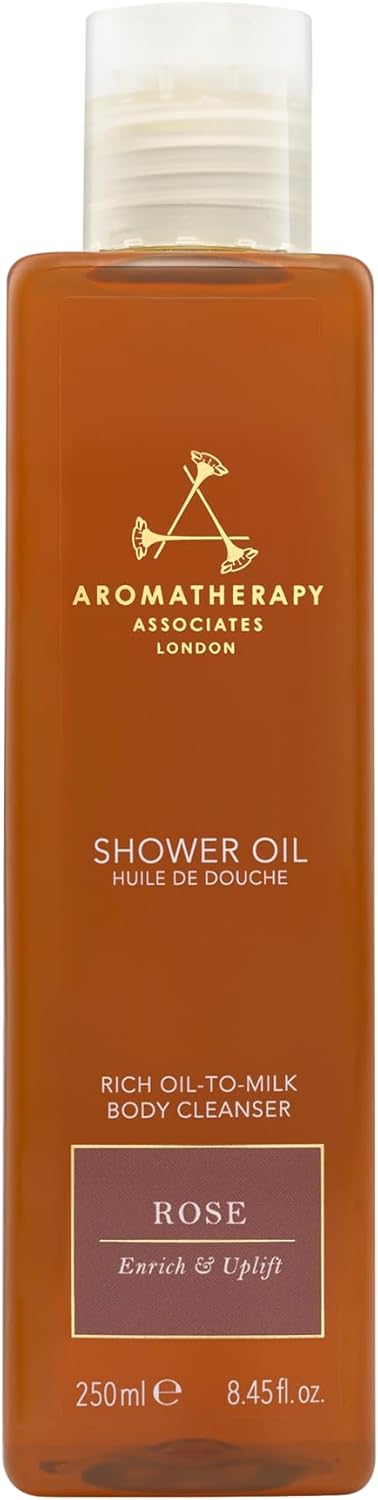 Aromatherapy Associates Rose Shower Oil. Soothing Blend of Rose, Geranium and Palmarosa Essential Oils to Cleanse, Nourish and Moisturize (8.45 fl oz)