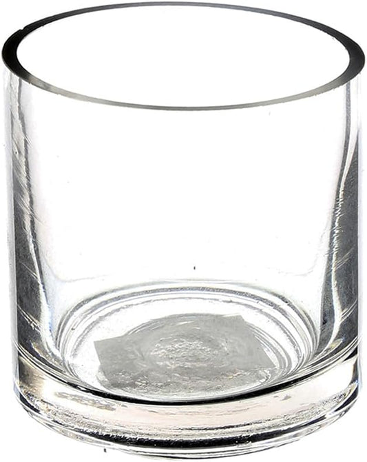 WGV Quality Thick Tea Light Votive Candle Holder 3x3, Clear Tiny Cylinder Glass Vase, Small Planter Terrarium, 1 Pc