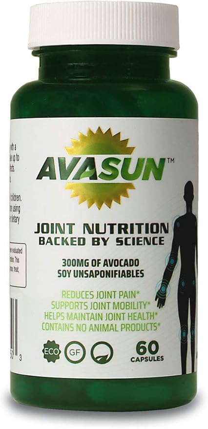 Joint Health Support Supplement, Backed by Science, Avocado Soy Unsaponifiable, 300Mg ASU, Plant Based, Dairy Free, Gluten Free, Non-GMO, 60 Daily Capsules per Bottle (2 Month Supply)