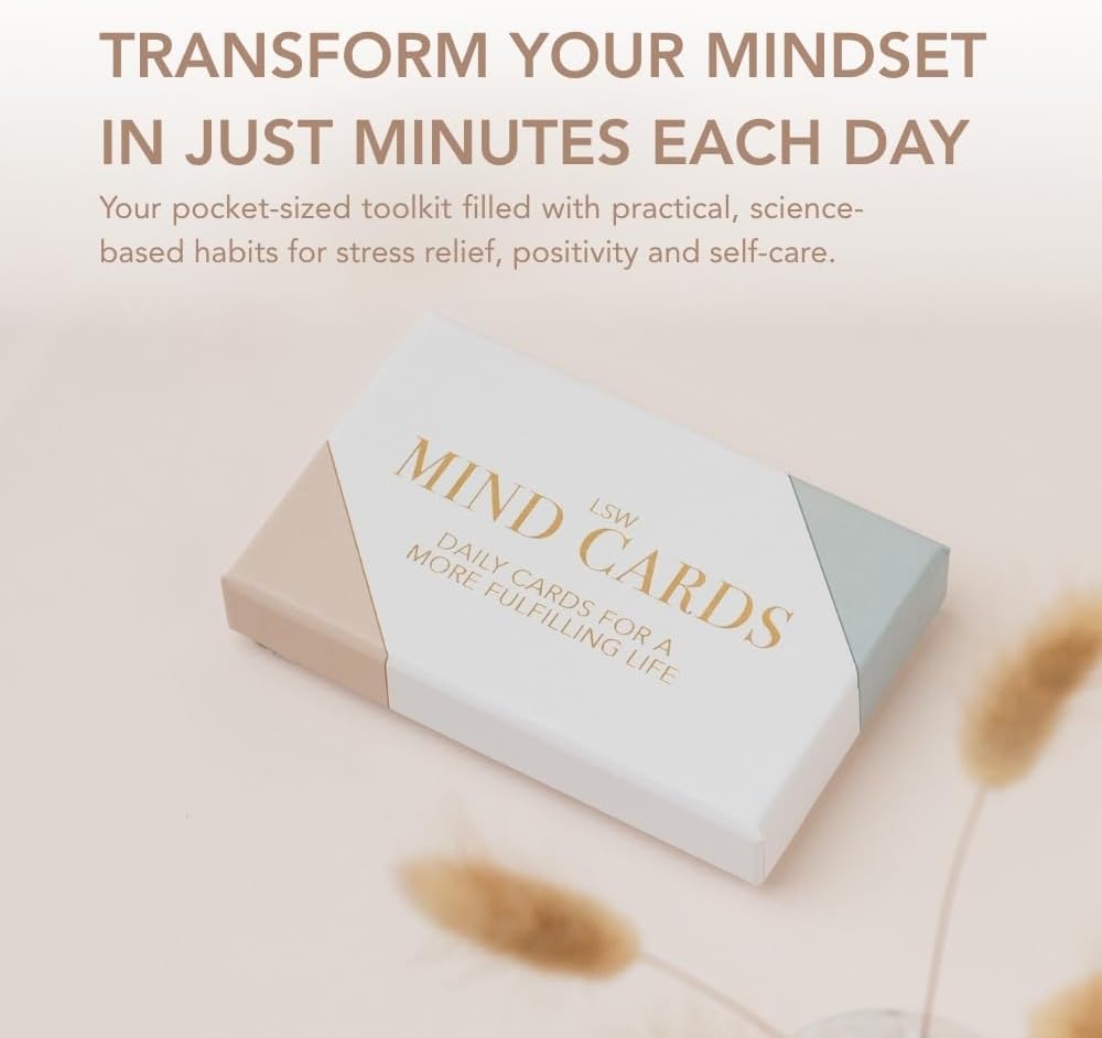 Mind Cards 45 Cards for Daily Rituals, Gratitude & Journaling Simple Steps to Positive Habits, Self Care for Busy Lives & Careers For Women & Men
