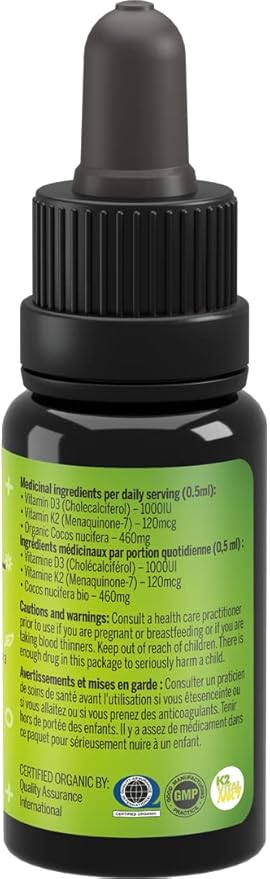 Activation Products - Perfect K2D3, Liquid Vitamin D3 with K2, Vitamin K2 and D3 Supplement in MCT Oil, D3K2 Vitamins for Bone Strength and Immune Support, D3+K2 Vitamins for Calcium Absorption, 15 ml