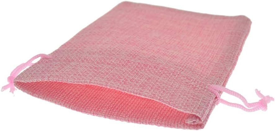20Pcs Burlap Bags with Drawstring, Burlap Gift Bag Linen Jewelry Pouches for Christmas Wedding Favor, Party, DIY Crafts (Pink, 5.9 x 7.5 Inch)