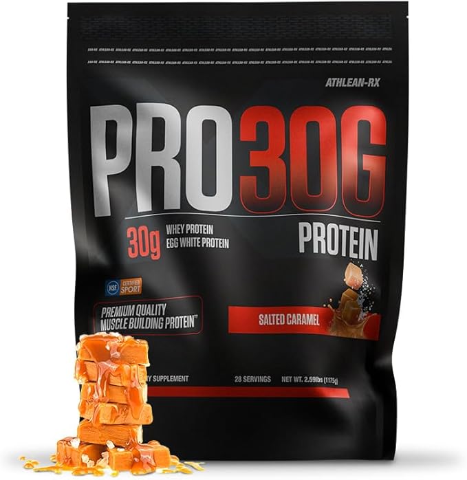 ATHLEAN-X PRO-30G, Premium Whey Protein Isolate Powder, Chocolate Salted Caramel, Gluten-Free, Low Sugar, 30g of High Protein Powder for Muscle Recovery & Growth