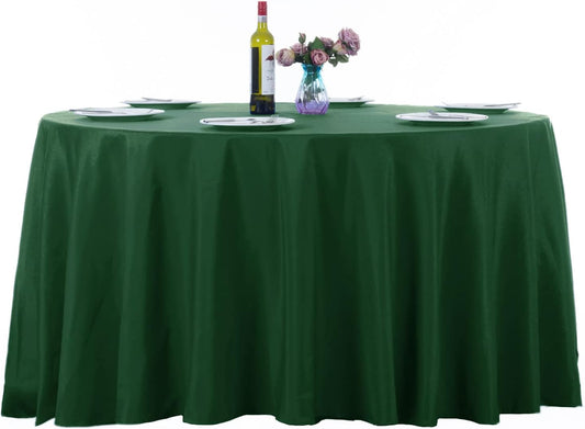 Ascoza 2pack 108 Inch Hunter Round Tablecloth in Washable Polyester Fabric for Wedding/Banquet/Restaurant/Parties