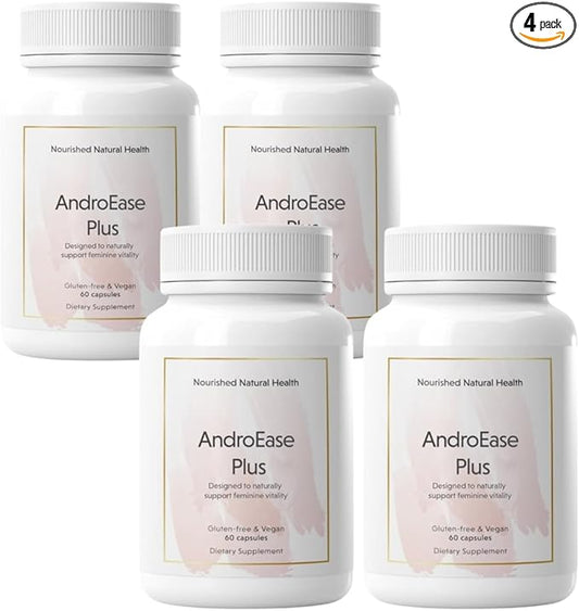 Nourished AndroEase Plus - Natural Balance Supplement for Women - Vegan Formula with Zinc & Saw Palmetto - 240 Capsules for Daily Wellness & Vitality - Made in USA
