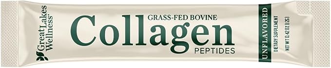 Great Lakes Wellness Collagen Peptides Powder for Skin, Hair, Nails, Joints & Digestion - Unflavored - Quick Dissolve Hydrolyzed, Non-GMO, Keto, Kosher - 20 Sticks