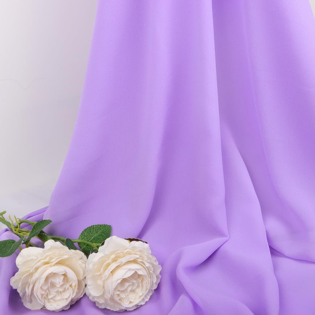 DUOBAO Lavender 5x20ft Chiffon Drapes | Elegant Sheer Wedding Backdrop Curtains | Perfect for Tent, Banquet Hall, and Photography