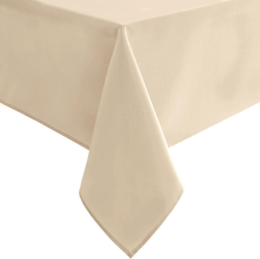 Hiasan Waterproof Tablecloth Rectangle - Washable Fabric Table Cloth for Dining Room Kitchen Birthday Party and Outdoor Use, Beige, 54 x 120 Inch