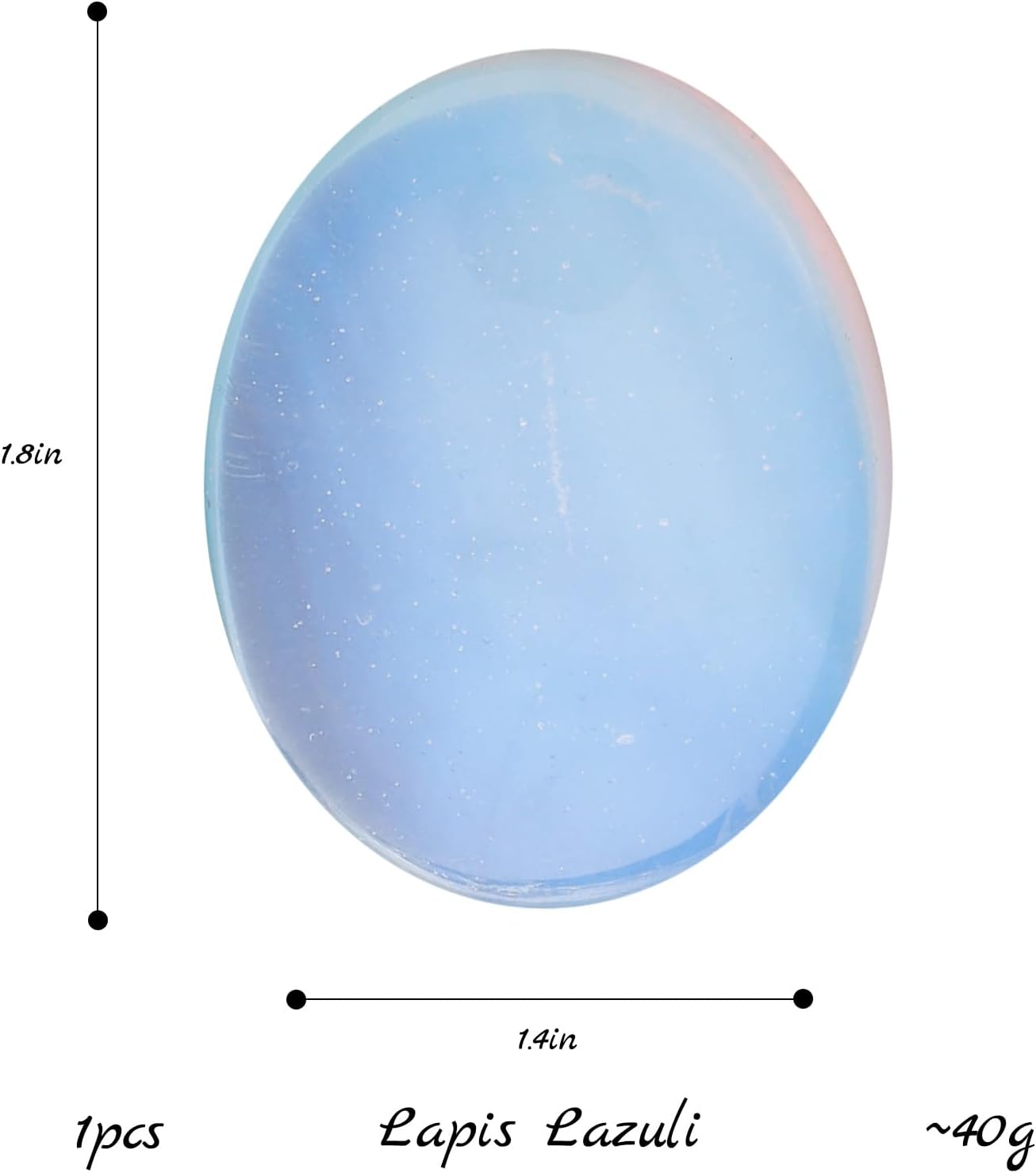 1.8” Opalite Chakra Crystals, Thumb Worry Stones for Anxiety, Adult Sensory Items for Woman or Man, Anxiety Relief Items Fidget for Sensory Stones