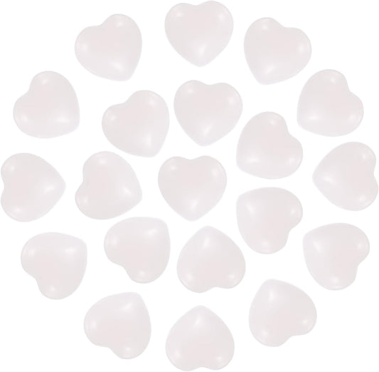 PATIKIL 20 Pcs Natural Heart Shaped Crystal Stone, 0.6 Inch Mini Polished Love Gemstone Crystal, Pocket Rock Engraved Worry Stones for Women Gifts Meditation, Pink