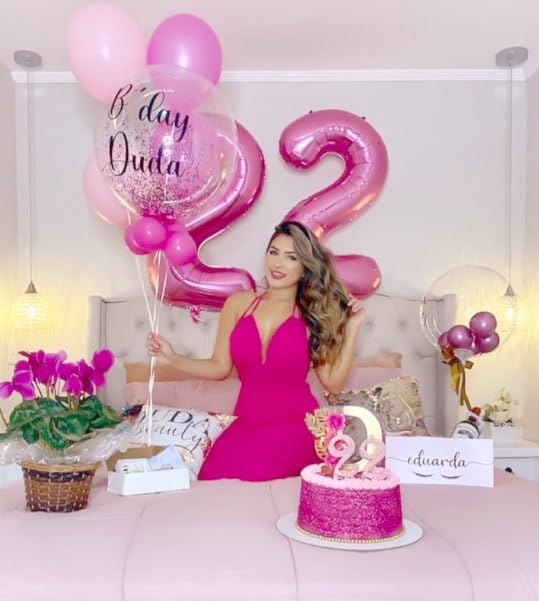 Big Pink 2 Number Balloon 40 Inch Birthday Decoration, Number 2 Helium Balloon 12 20 22 23 24 26 28 32 42 Celebration, Boy Girl Baby Anniversary Party Graduations Supplies Decorations