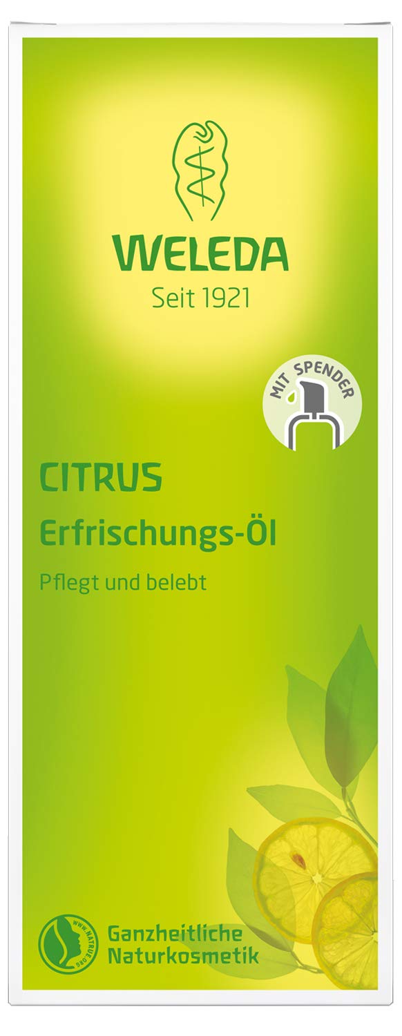 Weleda Refreshing Citrus Body Oil, 3.4 Fluid Ounce, Plant Rich Body Oil with Lemon Peel and Sweet Almond Oils