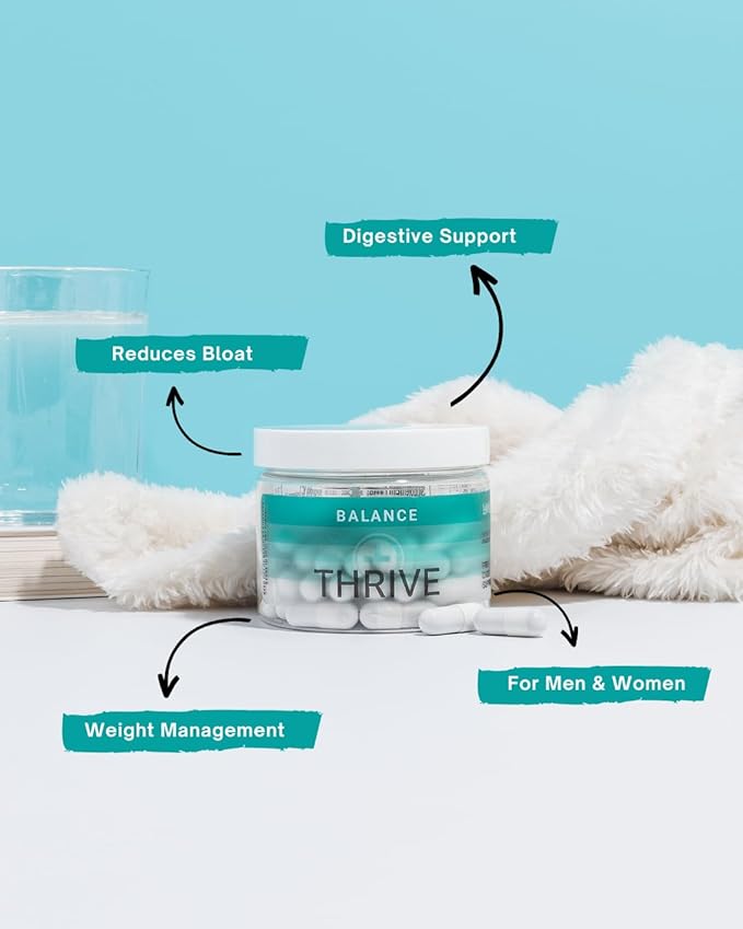 Thrive Balance Capsules | 60 Count | Plant-Based Digestive Support with Ginger Root, Fennel Seed & Buckthorn Bark Extract | Supports Gut Health, Occasional Bloating Relief & Overall Wellness