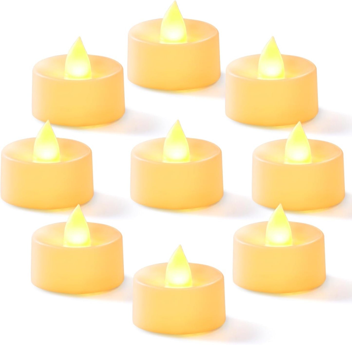 Homemory 24-Pack Flameless LED Tea Lights Candles Battery Operated, 200+Hour Fake Electric Candles TeaLights for Votive, Halloween, Ofrenda, Diya, Wedding Centerpiece Table Decor, Funeral, Christmas