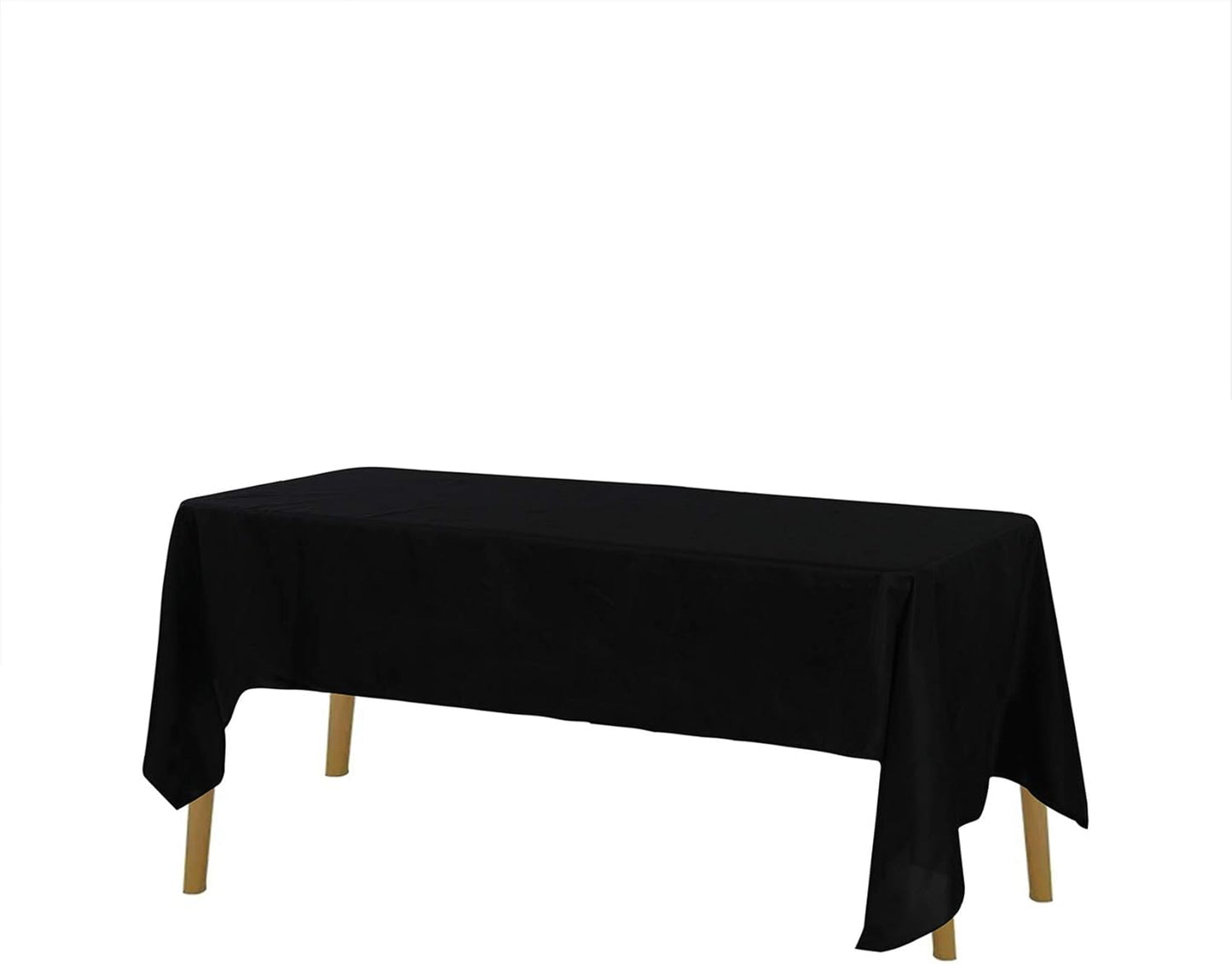 Rectangle Tablecloth 60x120 inch Washable Polyester Fabric Table Cloth for Wedding Party Dining Banquet Decoration（12 Pack 60x120, Black）