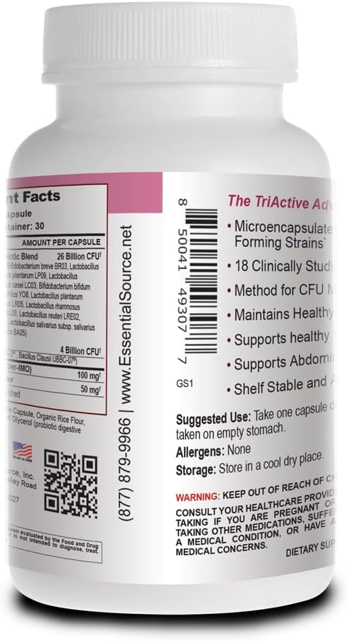 Triactive Biotics for Women - Probiotics for Women with 18 Strains, Organic VitaFiber Prebiotic & Cranberry to Digestive Support, Immune Defense, Urinary, Vaginal Health - 30 Capsules