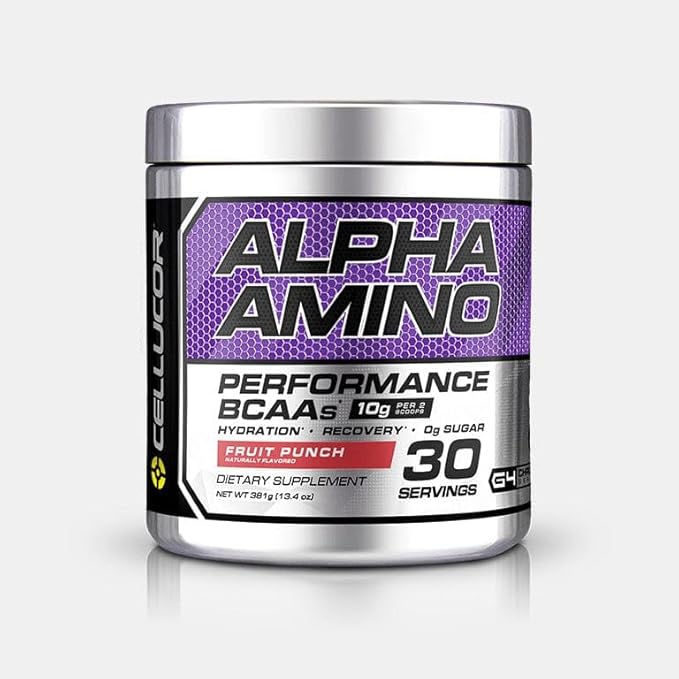 Cellucor Alpha Amino EAA & BCAA Powder | Branched Chain Essential Amino Acids + Electrolytes | Fruit Punch | 30 Servings