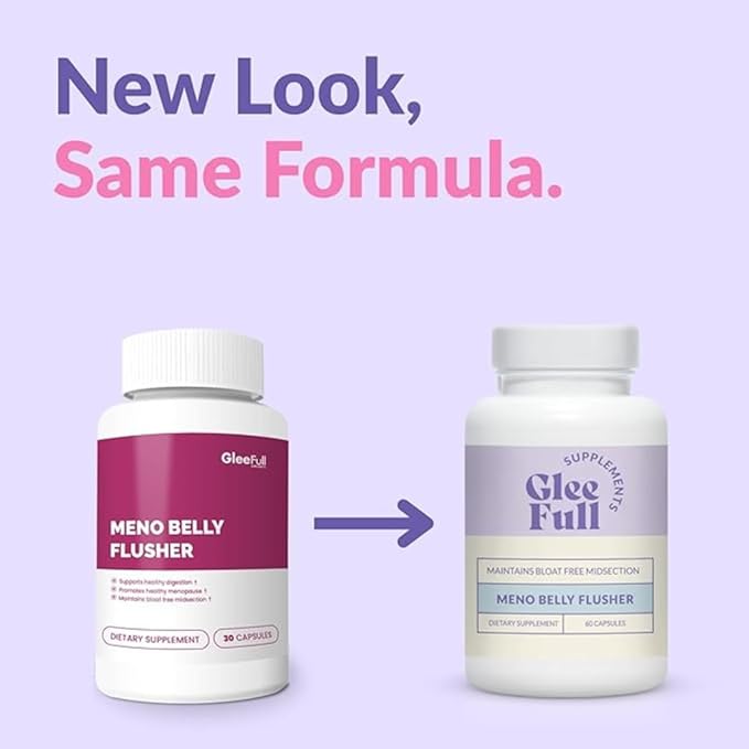 GleeFull Meno Belly Flusher - Menopause Supplements for Women - Hormone Balance for Weight Loss - Supports Digestion to Maintain Healthy Metabolism