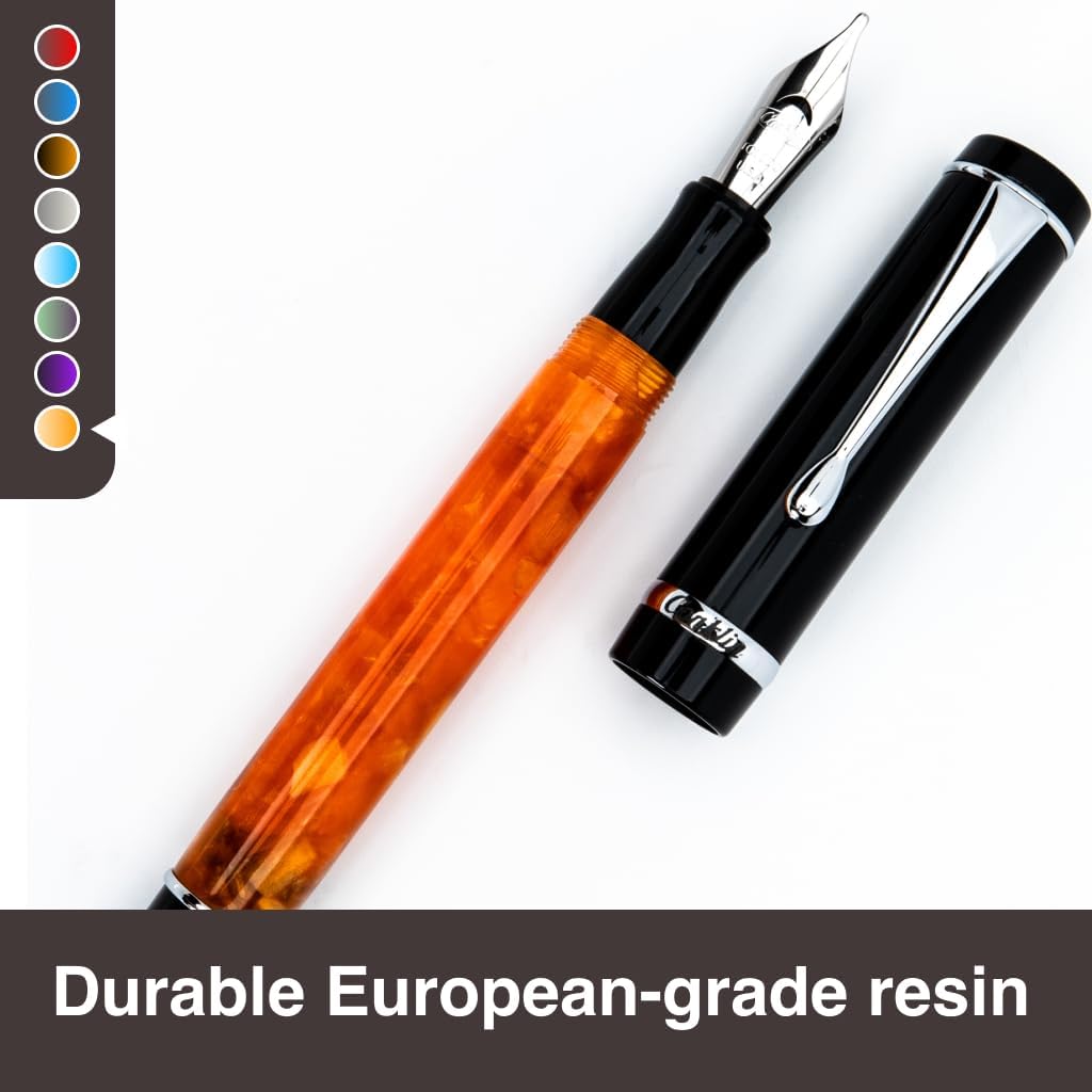 Conklin Duragraph Fountain Pen Orange Nights - Stub Nib, Premium Writing Tool for Calligraphy & Signatures