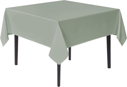sancua Square Tablecloths 54x54 Inch - Sage Green Fabric Table Cloth for Square or Round Tables, Washable Polyester Table Cover for Dinner, Holiday Party, Decorative Display Tables