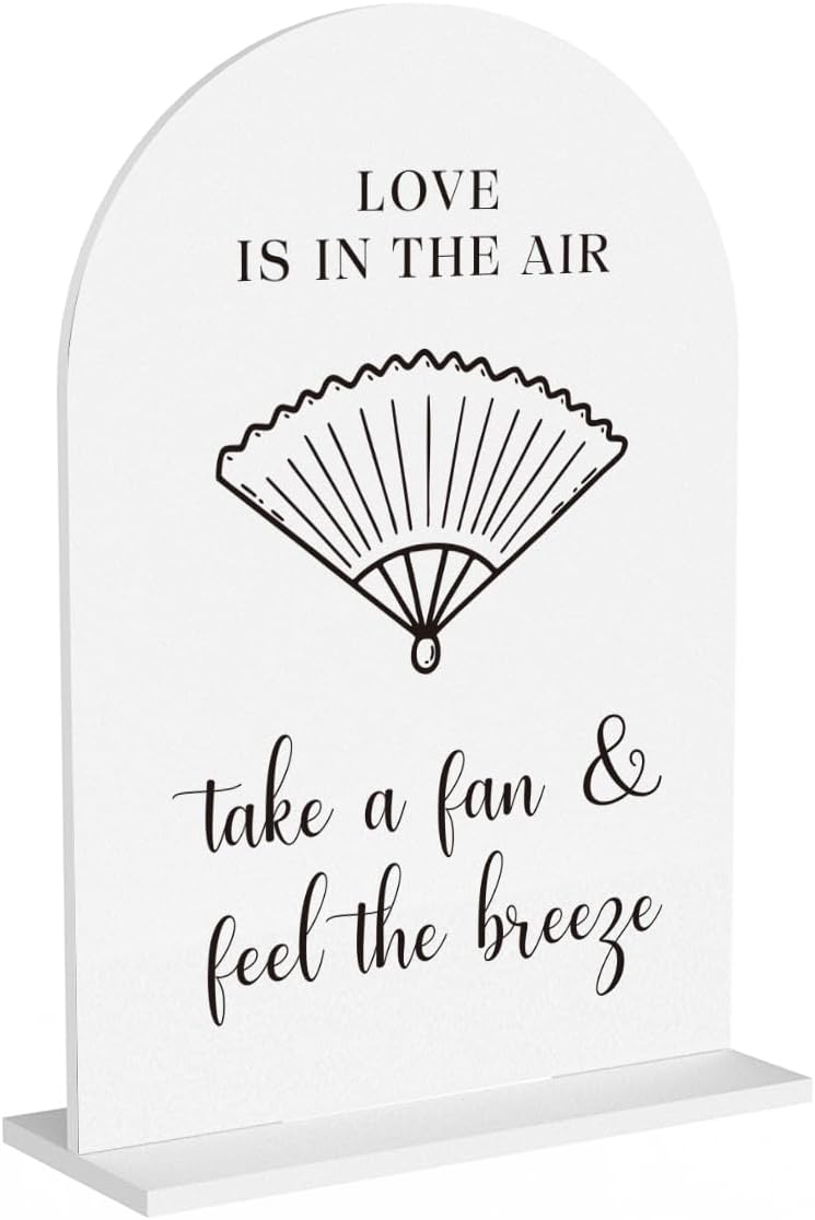 Wedding Fan Signage Take A Fan Sign for Wedding Engagement Ceremony Reception wedding fan Acrylic sign for Table Desk