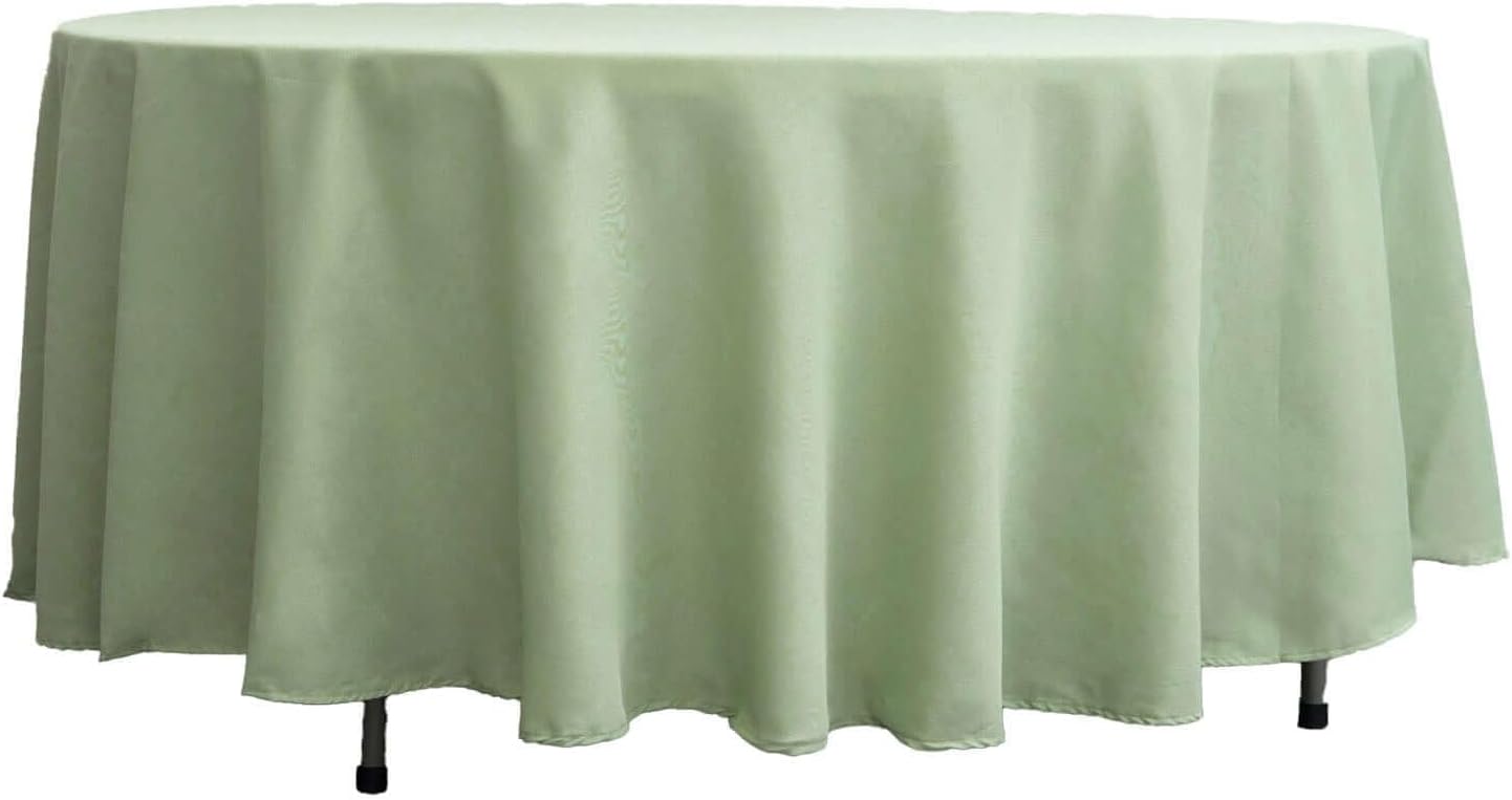 Efavormart Round Tablecloth, 108 Inch Stain & Wrinkle Resistant Washable Table Cloth, Decorative Polyester Fabric Table Cover for Banquet, Wedding, Dining- Sage Green