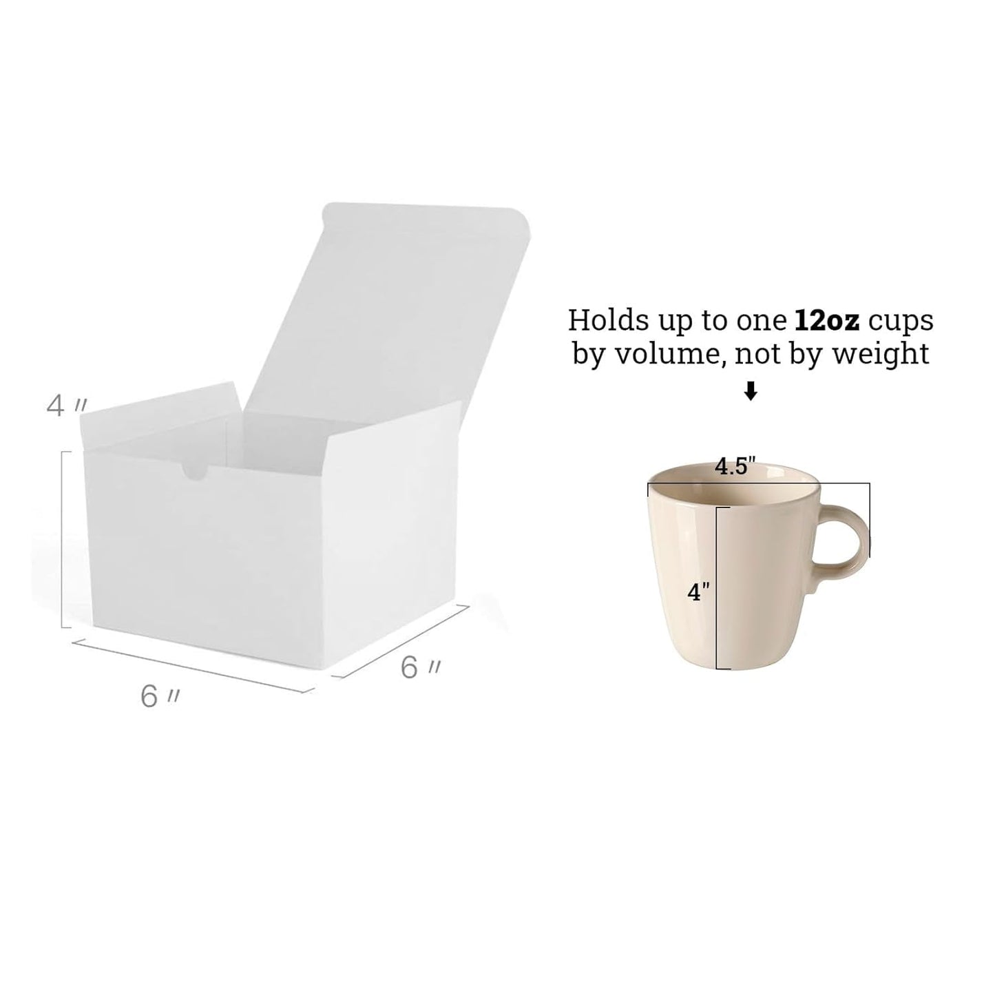 MESHA Gift Boxes 6x6x4'' 400 Pack White, Small Cardboard Gift Box with Lids Bridesmaid Proposal Gifts Box, Paper Gift Boxes Bulk for Present, Bridal, Wedding, Party, Groomsmen, Cupcake