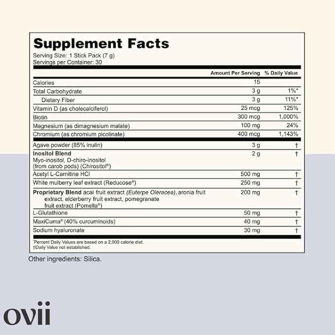 Ovii Hormone and PCOS Supplements - PCOS Supplement Powder with Antioxidants, Nutrients and Inositol for Women - 30/ct