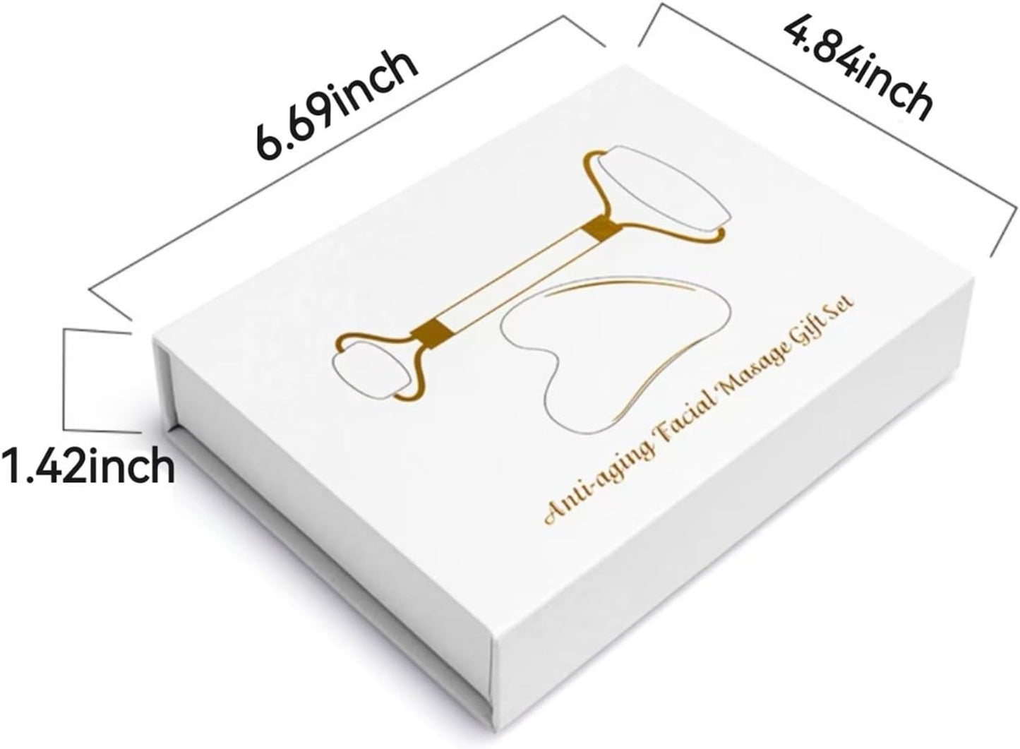 Natural Jade Roller & Gua Sha Set, Self Care Colorful Gift for Face Eye Neck Massager for Women Men, Jade Gua Sha Tool for Face for Skin Care, Improves Skin Tone-Beauty & Skincare (Black)