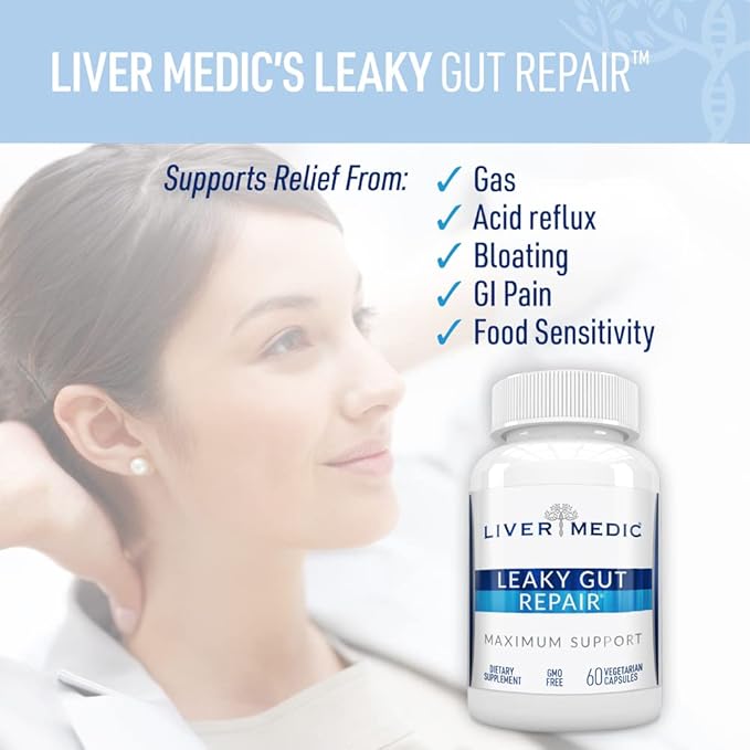 Leaky Gut Repair - Natural Gut Health Supplement, Promotes Digestive Ease, Gut Wellness, and Daily Balance, 60 Capsules