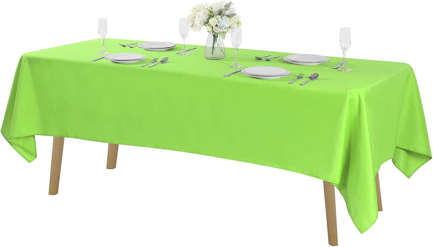 Rectangle Tablecloth 60x102 inch Washable Polyester Fabric Table Cloth for Wedding Party Dining Banquet Decoration（60x102, Apple Green）