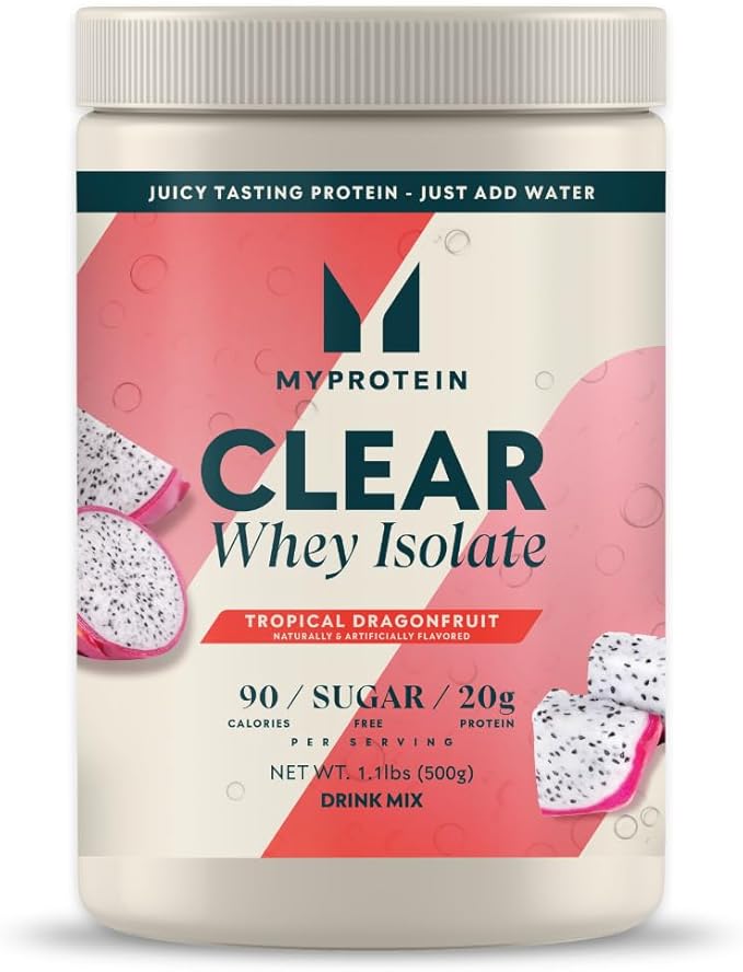 Myprotein Clear Whey Protein Powder Bundle – Lemonade & Dragonfruit Flavors – Fruity, Fast-Digesting Whey Isolate – Post Workout Recovery Drink – Low Sugar, High Protein