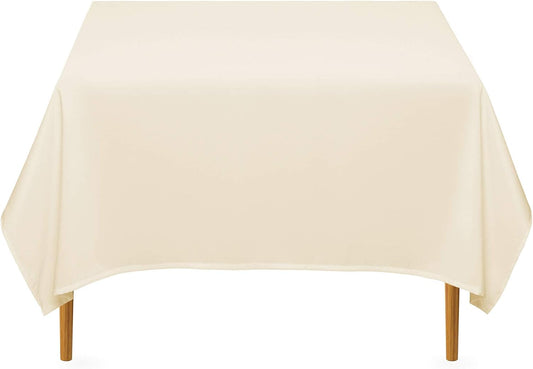 Lann's Linens - 10 Premium 70" Square Tablecloths for Wedding/Banquet/Restaurant - Polyester Fabric Table Cloth - Ivory