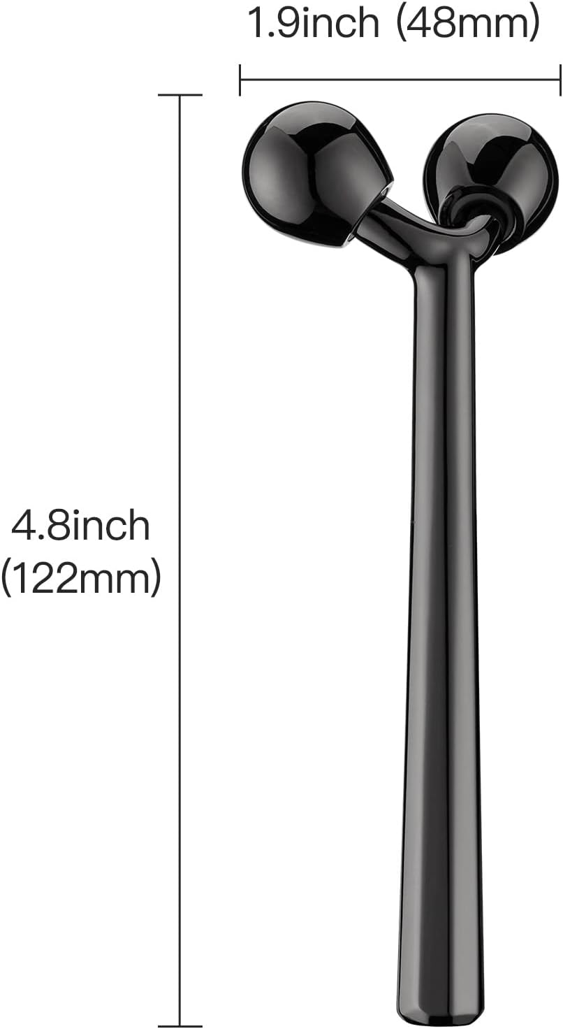 Tekson Face Roller, Facial Metal Massager, Massage Tool for face (Black)