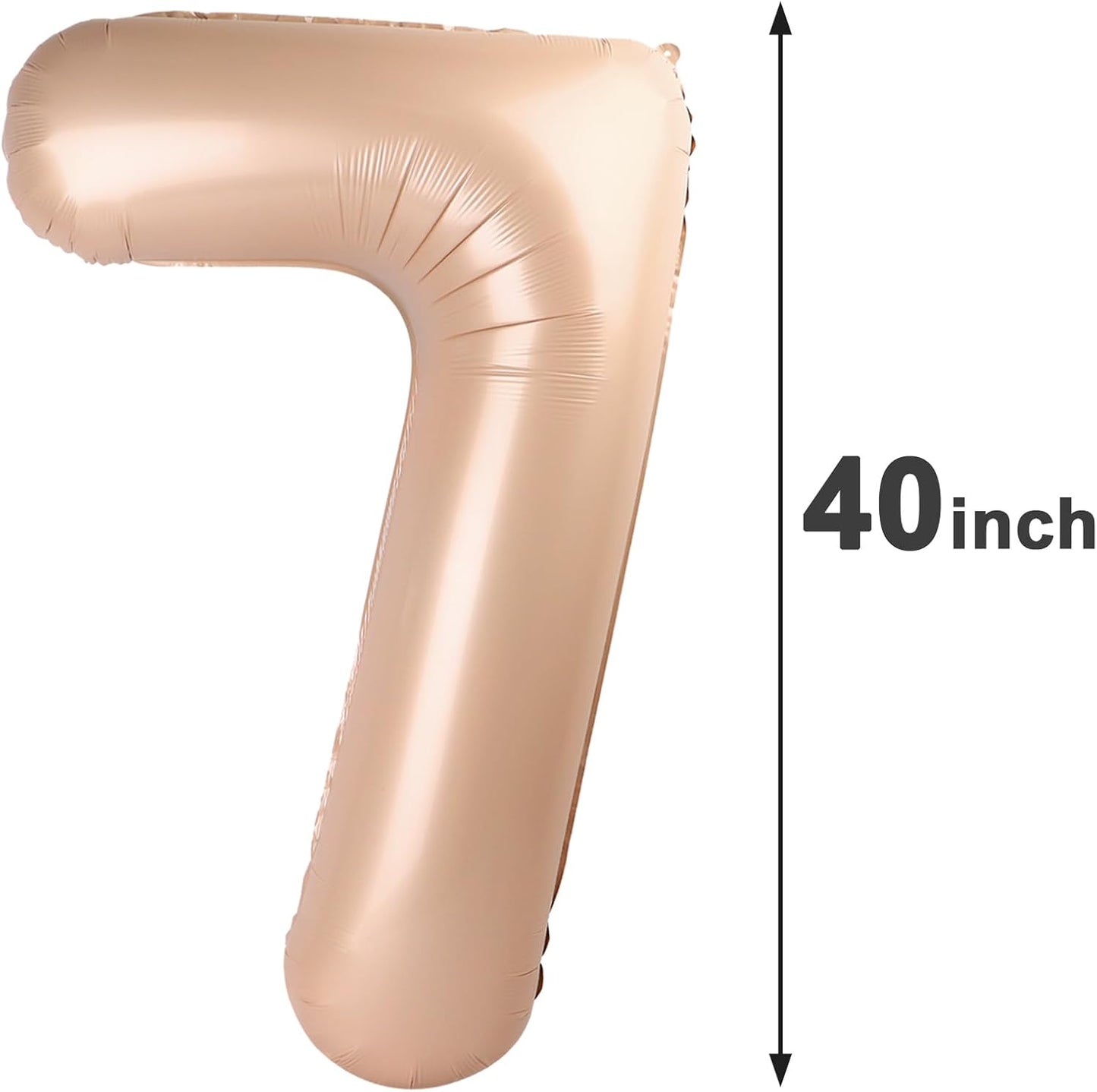 Light Brown Number 7 Birthday Balloon 40 Inch, Digital Balloons for 7 17 27 70 77 Party Celebration Decorations Supplies,Light Brown Mylar Foil Numbers Balloon for Seven Wedding Anniversary