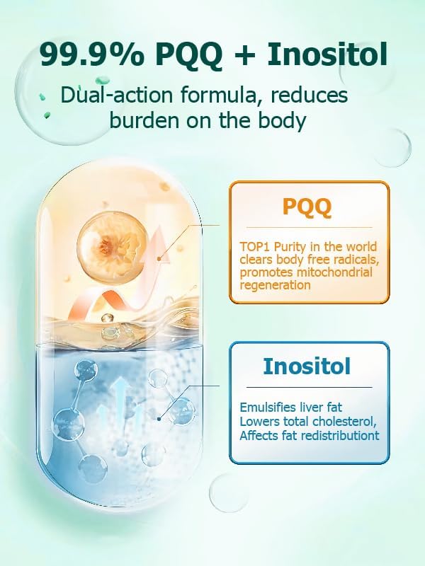 Liver Cleanse Detox & Repair PQQ + Inositol Formula, Updated V2.0 (Non Milk Thistle Supplement and Artichoke Extract), for Liver Health and Liver Detox, Renew Liver Support