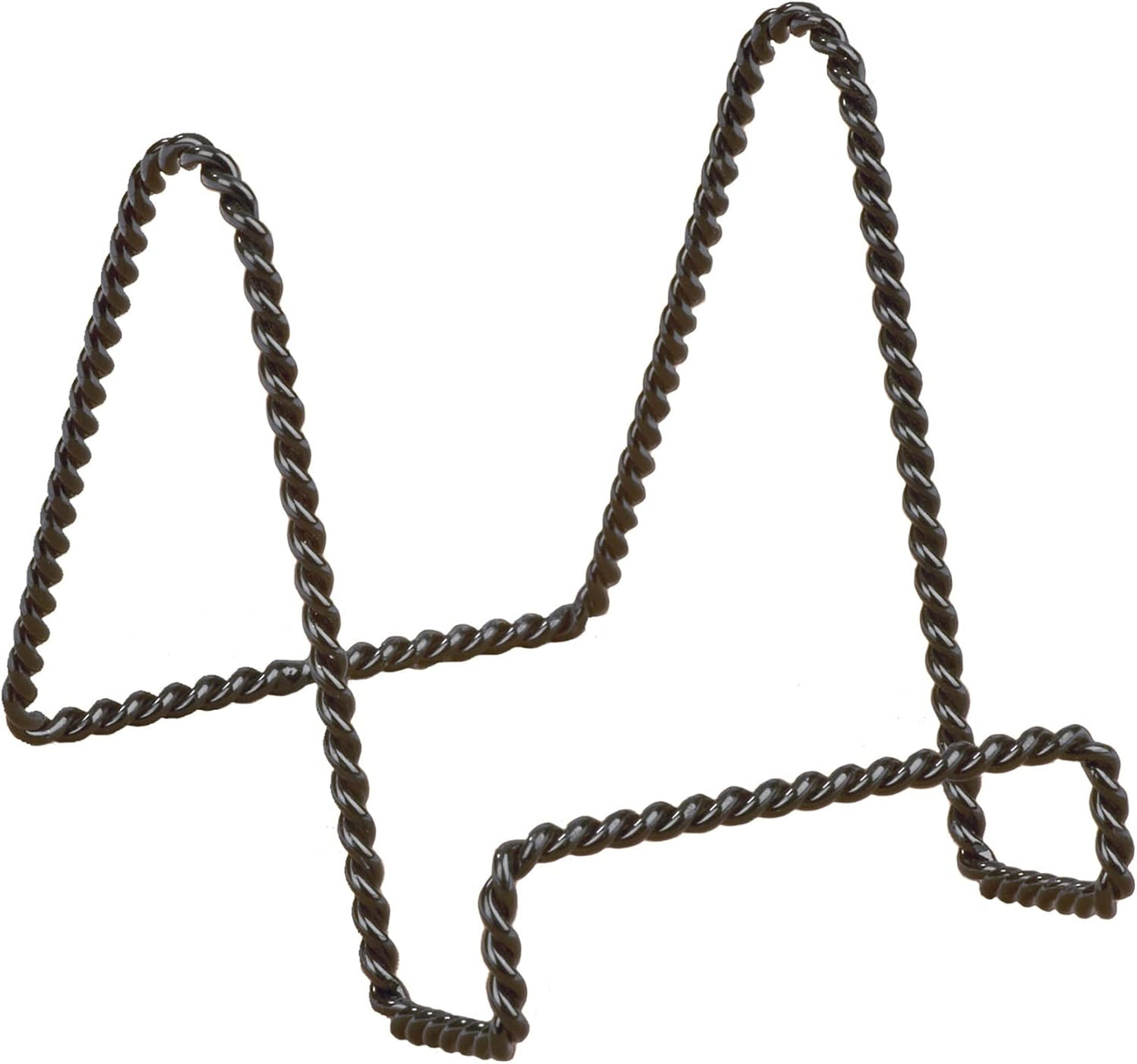 Tripar Decorative Twisted Wire Stand, Black Display (4 Inch Depth) - Tabletop Display - Handcrafted Square Edge Design for Sleek & Modern Look - Perfect for Kitchen Cookbooks, Plates, Photos & More