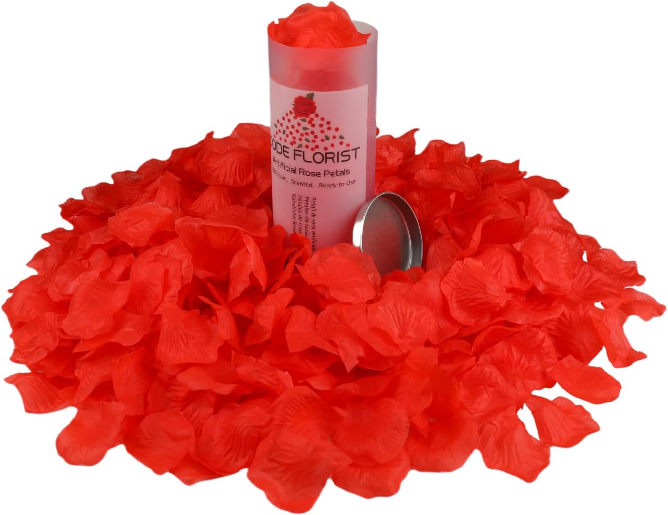 CODE FLORIST 1100 PCS Red Silk Rose Petals for Romantic Night,Wedding,Proposal Anniversary Flower Decorations(Separated,Scented)