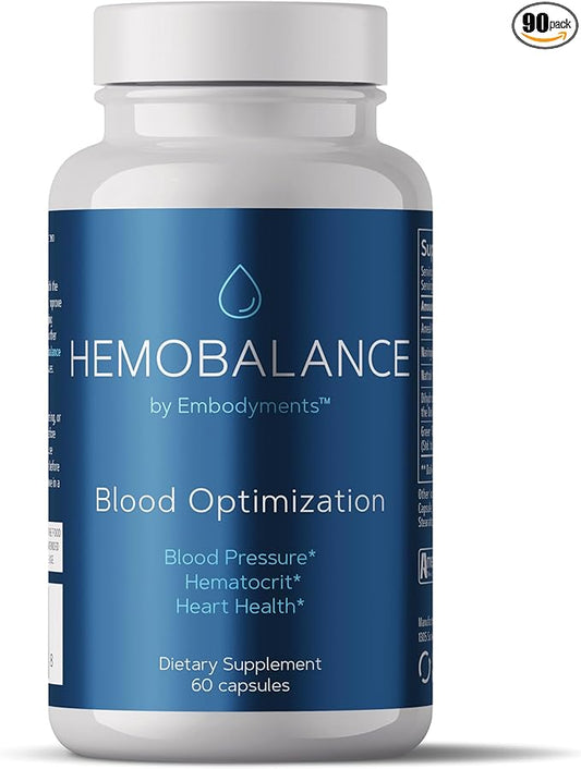 Complete Nutrition HemoBalance Blood Optimization Supplement, 60 Capsules, Supports Hematocrit Levels and Reduces Blood Viscosity