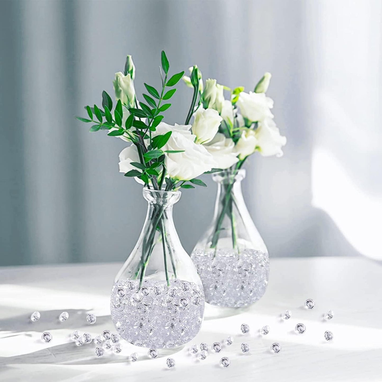 Acrylic Diamonds, 2000PCS 10mm Clear Crystals Gems Table Scatter Gemstones for Decoration Wedding Party Birthday Bridal Shower Vase Fillers